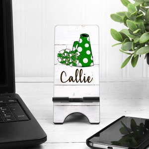 Cheer Cell Phone Stand. Personalized Cheerleading Present, Cheerleader Gift! Cheer Party favors! Cheer Coach gift! Cheer team gifts!
