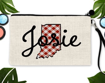Indiana make up bag. Personalized Indiana Bachelorette or Girls Weekend Favors. Indiana Birthday Favors. Indiana Bag. Indiana grad gift!
