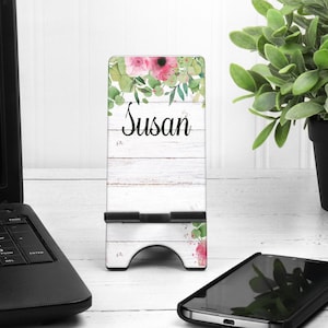 Wood Floral Cell Phone Stand. Custom Phone Stand, floral phone stand, Gift for teacher, Great custom birthday gift! Graduation gift!