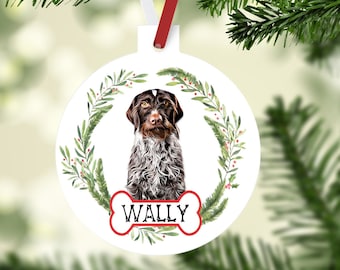 German Wirehair Pointer Ornament. Custom GWP Gift. Personalized Pointer present!