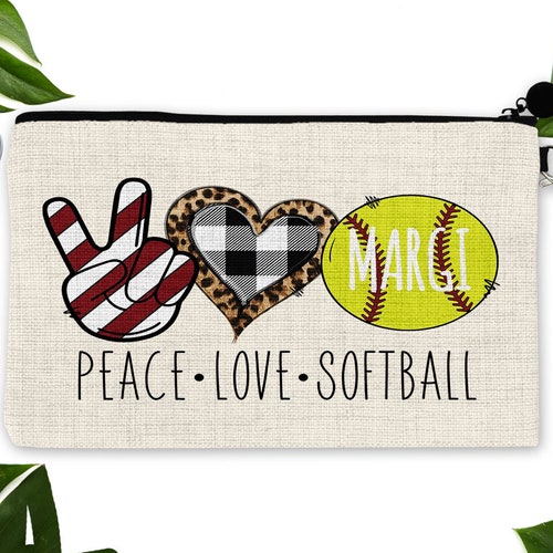 Softball Make up Bag. Custom Softball Bag. Softball Bag. Etsy