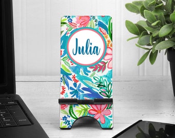 Watercolor Floral Cell Phone Stand. Custom Cell Phone Stand, Personalized Gift for mom. Great Personalized Gift! Gift for sister, daughter!