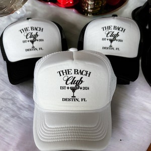 Bach Club Party Hat | Beach Bachelorette Trucker Hats | Last toast on the coast theme Hat | Social Club Bachelorette party favors \