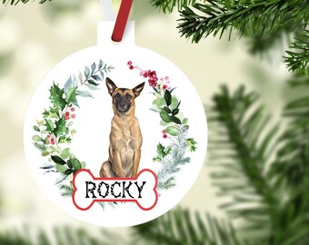 Belgian Malinois Ornaments. Personalized Gift ! Belgian Malinois Ornament.