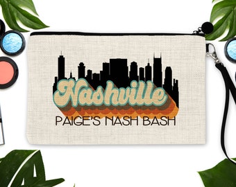 Nashville Make Up bag. Custom Nashville Bachelorette or Girls Weekend Favors. Nashville Weekend Favor Bag. Personalized Nashville bag!