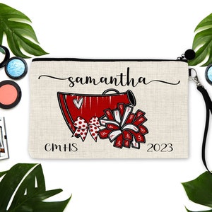 Cheer Linen Personalized Make Up bag. Custom Cheerleading bag. Cheer Make up Bag. Personalized Cheer Team Gift! Cheerleading Gift. Cheer