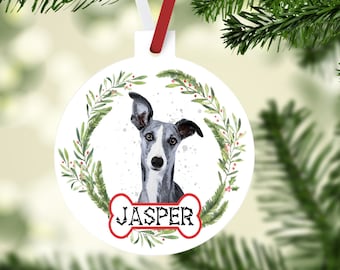 Greyhound Christmas Ornament Teacup Brindle 