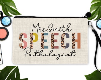 Speech Pathologist Make Up bag. Speech Pathologist Bag. Personalized Speech Pathologist gift! Custom Speech Pathologist gift. Speech Teacher