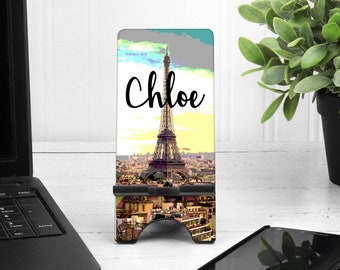 Paris Phone Stand. Personalized Paris themed present. French Teacher gift,