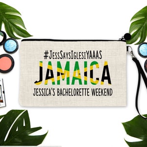 Jamaica Party bag. Jamaican Bachelorette or Girls Weekend Favors. Personalized Jamaica Vacation favor bags! Jamaica Party favors!