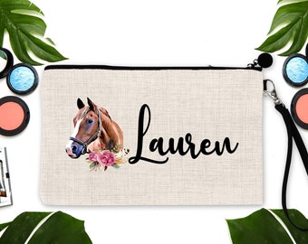 Horse Personalized Make Up bag. Personalized Equestrian Gift!