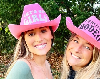 Cowgirl Bachelorette Gifts | Nashville, Austin Birthday Party Favors | Pink Bachelorette Hats