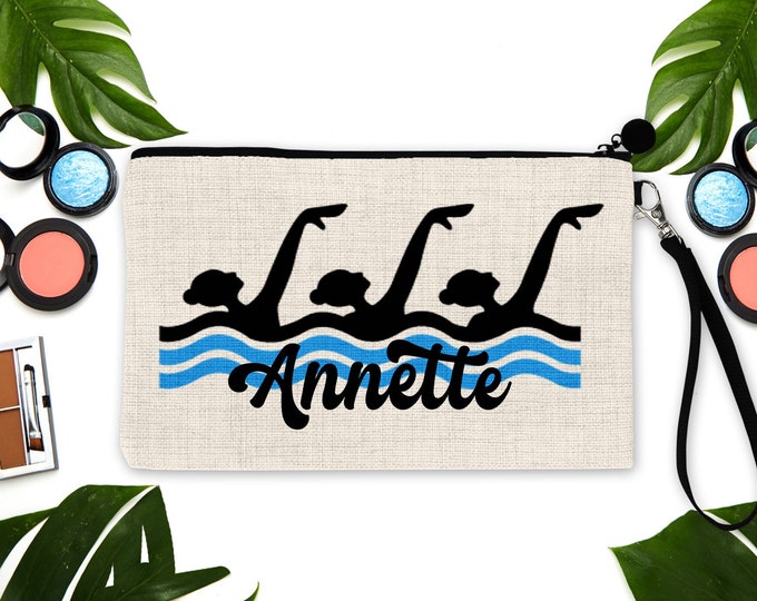 Artistic swimming Personalized bag. Synchronized swimming gift. Artistic Swimmer Make up Bag. Personalized Synchronized swimmer Gift!