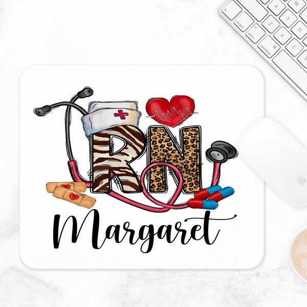 RN Mouse Pad. Custom Nursing Personalized Gift. Perfect Nurse's Accessory! Custom Nurse Gift! Nursing student Gift! Registered Nurse Gift!