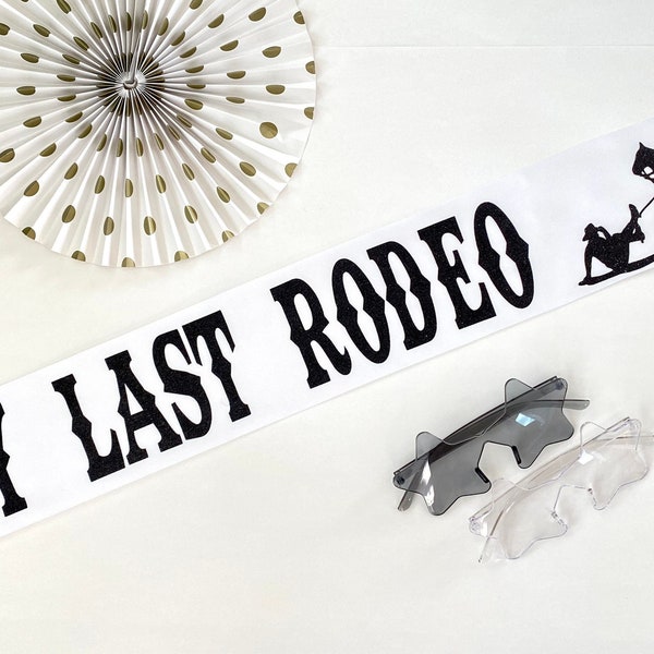 Last Rodeo Party Sash | Cowgirl Bride to Be Sash. Cowgirl Bachelorette Sash! Bride's Last Ride! Nashville Austin sash! Glitter Satin Sash.