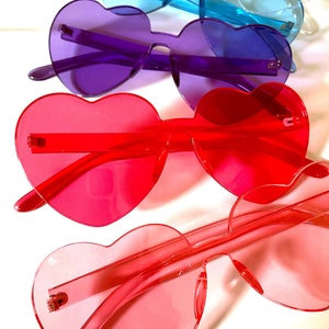 Heart Sunglasses! | Rimless Heart Glasses | 16th 21st 30th 40 Birthday Party Favors! | 90s theme | Beach Bachelorette Party Sunglasses