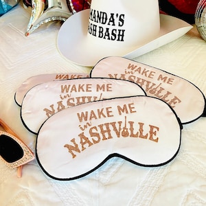 Nashville Sleep Mask! Great Nashville Bachelorette or Birthday party FAVORS. Perfect for Nashville hangover bags! Nashville Party Favors!