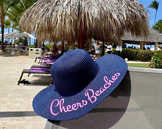 Beach Party Hat |Birthday Girl Hat |Birthday Favors | Bride Beach Hat | Dirty 30/ Bride to Be/ Floppy Beach Hat/Birthday Gift/Glitter