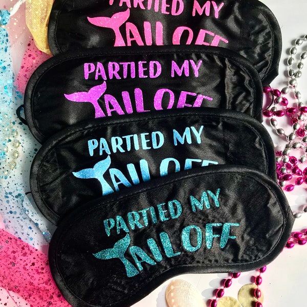 Mermaid Glitter Sleep Mask! Great Bachelorette or Birthday party FAVORS. Perfect addition to the hangover bags!