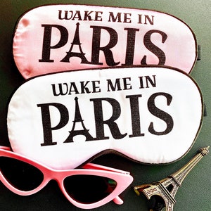 Paris Sleep Mask! Great Paris Bachelorette or Birthday party FAVORS. Great Paris Girls Weekend gift! Paris Bachelorette Party! Paris Favors!