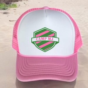 camp trucker hat / Camp Party Hats | Camp Bachelorette party Hats | Custom Camp Party Hats | Camping party favors \ Camping birthday