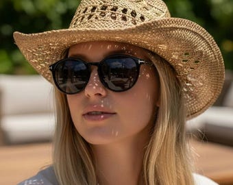 Coastal Cowgirl Hats | Bachelorette party hats | straw Bride Hat|