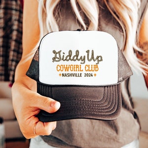 Nashville Girls Club Party Hat | Cowgirl Bachelorette Trucker Hats | Nashville Bachelorette | Austin Bachelorette party favors \