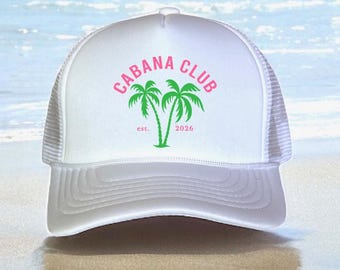 Custom Social Club Trucker Hats | Beach Bachelorette or Birthday party hat