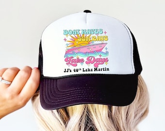 Lake Trucker Hat |  Bachelorette party Hats | Lake weekend Hat |
