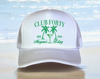 Custom Social Club Trucker Hats | Beach Bachelorette or Birthday party hat