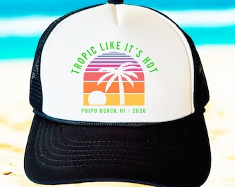 Beach Party Trucker Hats | beach Birthday Hat | Bachelorette favors