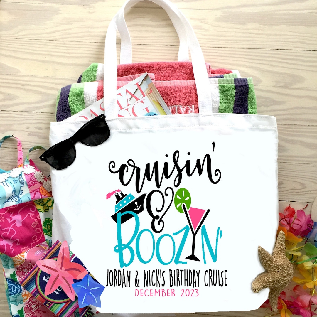 Cruise Ship Tote Bag. Cruise Bachelorette or Birthday Tote Bag. Custom