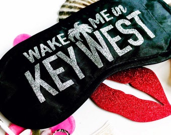 Glitter Key West Sleep Mask! Great Bachelorette or Birthday party FAVORS. Perfect addition to the hangover bags!