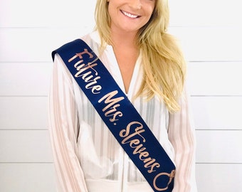 Future Mrs. 4" Satin Sash. Wedding Sash. Bride to be Sash. Bridal Shower Satin Sash. Bachelorette Party Sash. Bride Sash. Future Mrs. Sash.