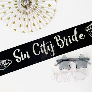Vegas Bride Sash. 4&quot; Vegas Bachelorette Wedding or Birthday! Vegas Bride to be Satin Sash. Vegas Sash! Vegas Before Vows! Vegas 21st