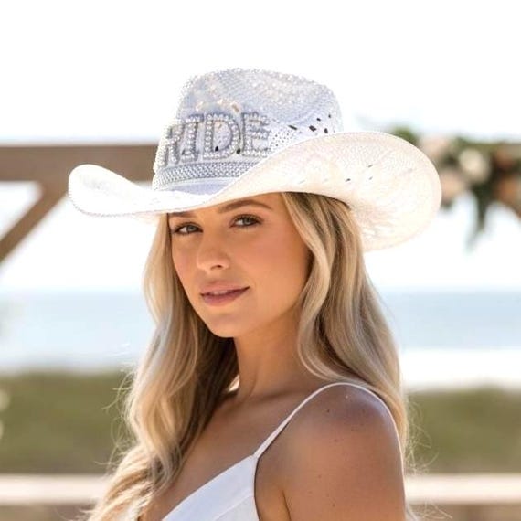 Coastal Cowgirl Hats | Bachelorette party hats | straw Bride Hat