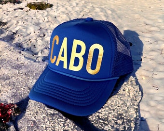 Large Letter Trucker Hats | Cabo Birthday Hat | Bachelorette party favors | Jamaica, Punta Cana