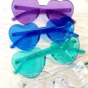 Heart Sunglasses Rimless Heart Glasses 16th 21st 30th 40 Birthday Party Favors 90s theme Beach Bachelorette Party Sunglasses image 5