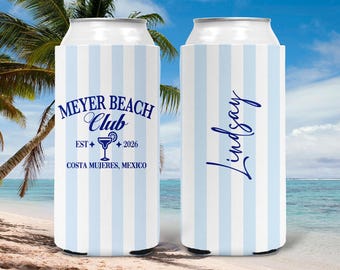 Beach Club Party. Personalized Bachelorette, Birthday Party or Girls Weekend favors.