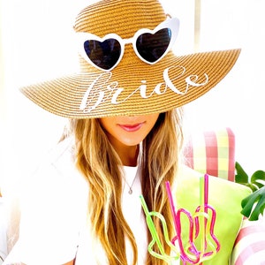 Bachelorette Party Beach Hat/Bachelorette Hat | Bride Beach Hat | Boho Bachelorette/ Bride to Be/ Floppy Beach Hat/Bachelorette Gift/Glitter
