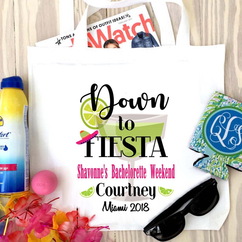 Margarita Tote bag. Fiesta Party Favors Fiesta Bachelorette Etsy