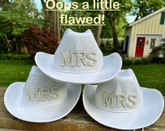 Bride Cowgirl Hats | Nashville Bachelorette | Pearl Mrs Cowboy hat