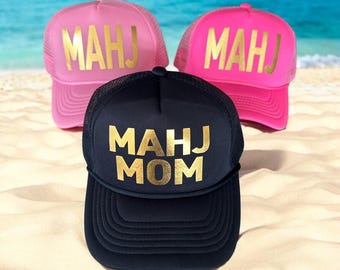 Large Letters Custom Trucker Hat | Mahj party favors |