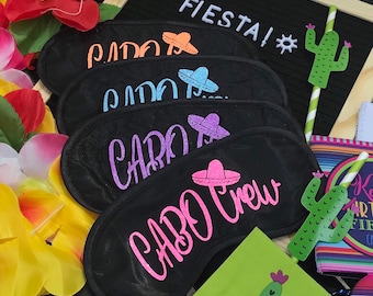 Cabo Crew Sleep Mask! Cabo Bachelorette or Birthday Fiesta party FAVORS. Cabo hangover bags! FIESTA Bachelorette!