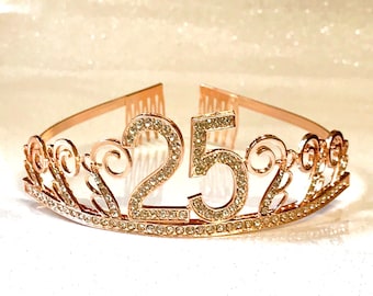 25th Birthday tiara, Birthday Headband, 25th Birthday Party Tiara, 25 Birthday Crown, 25th Birthday Party Decoration, 25 birthday gift!