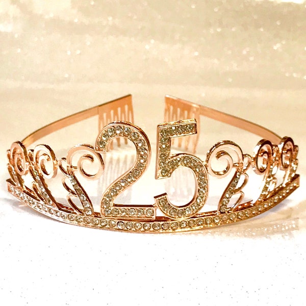 25th Birthday tiara, Birthday Headband, 25th Birthday Party Tiara, 25 Birthday Crown, 25th Birthday Party Decoration, 25 birthday gift!