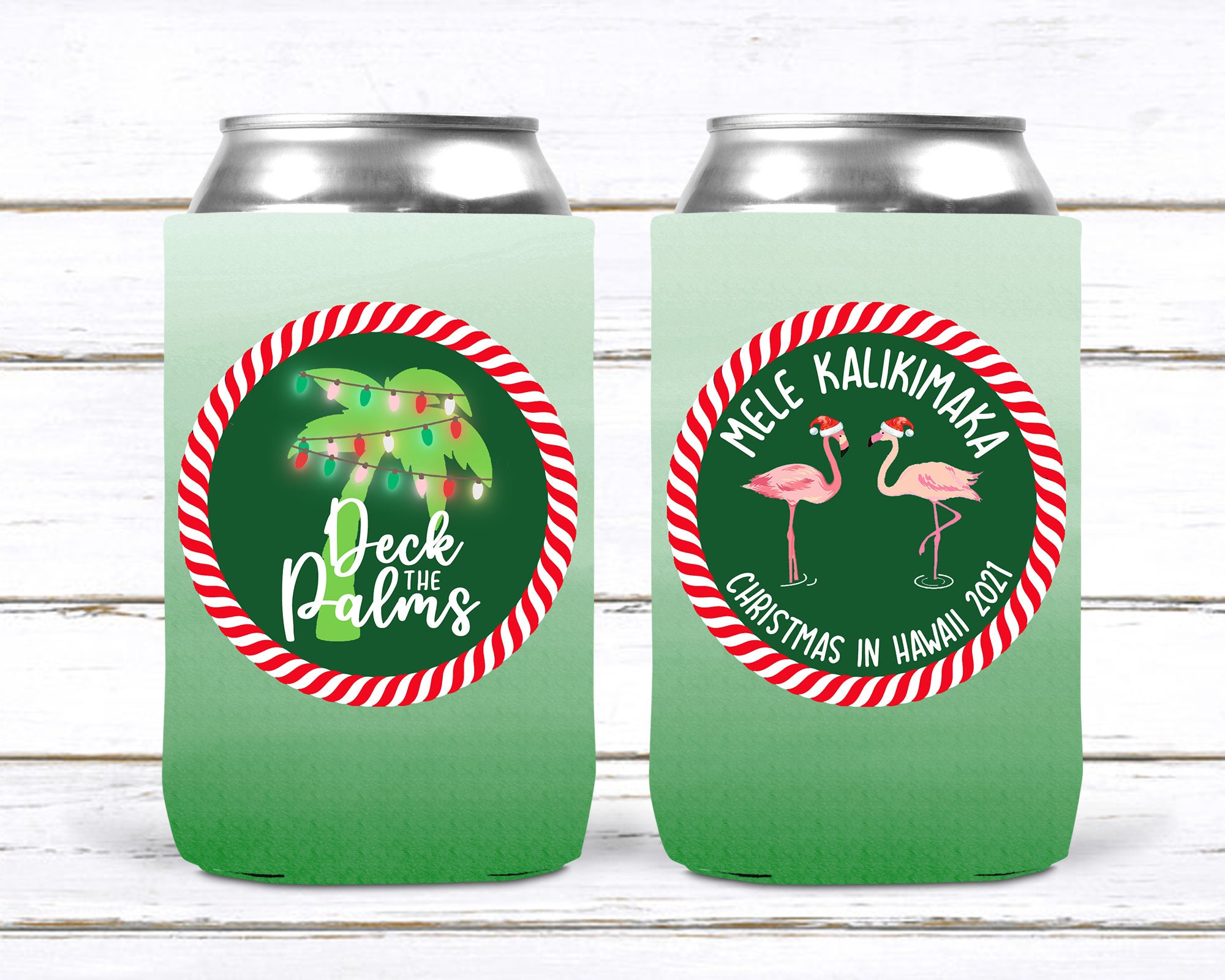 Personalized Beach Vacation Can Coolie or Koozies® - Watercolor Palms - Sun  Sand and a Drink in My Hand