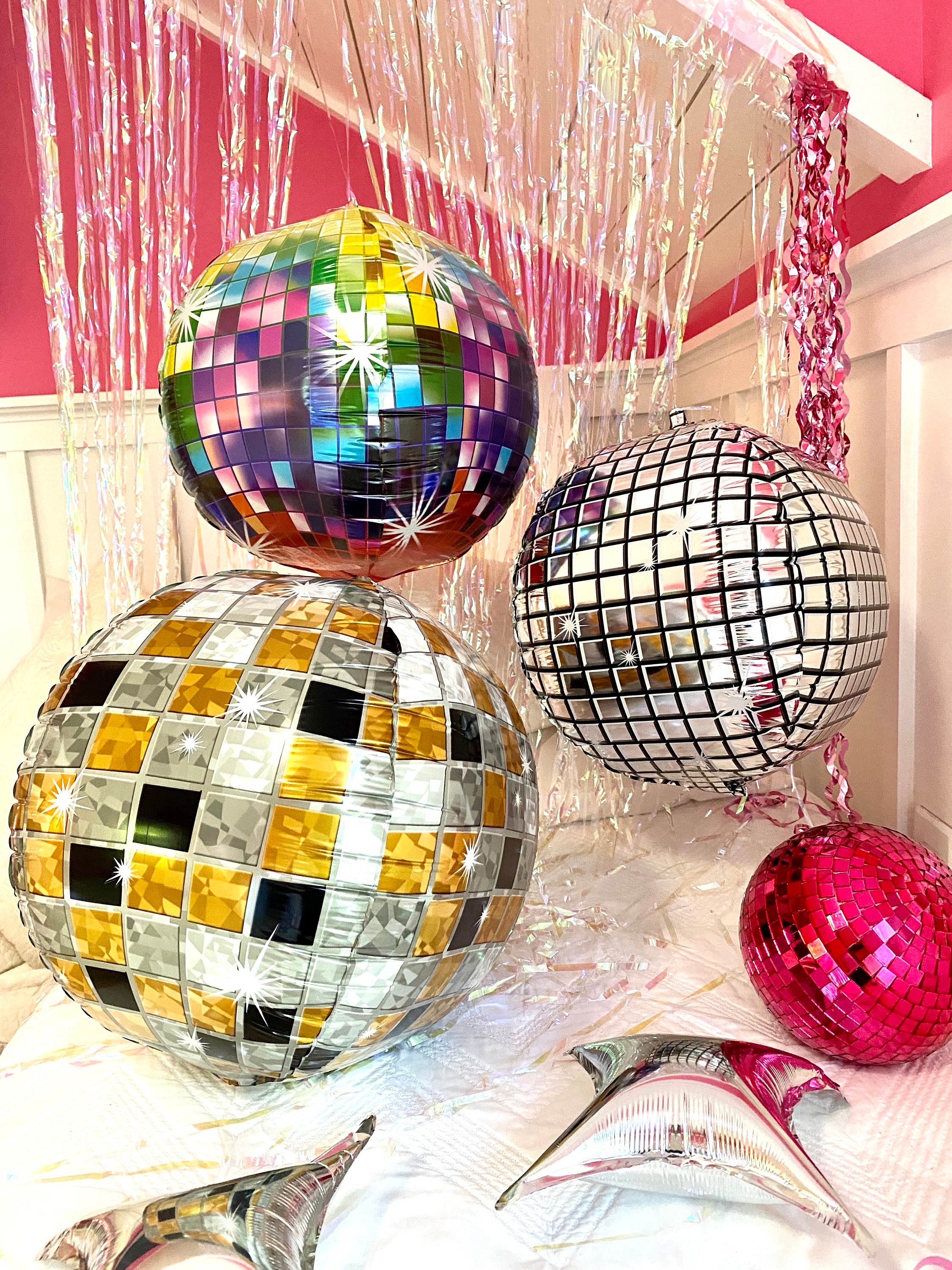 Ziamzra – Lot De 12 Ballons Disco 22 Pouces En Aluminium – Décoration Rétro Années 60-70-80-90 – Pour Fête, Mariage, Anniversaire