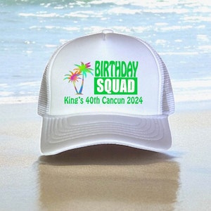 Beach Birthday Party Hat | Beach Trucker Hats | Tropical Birthday Hat | Beach Bachelorette party favors \