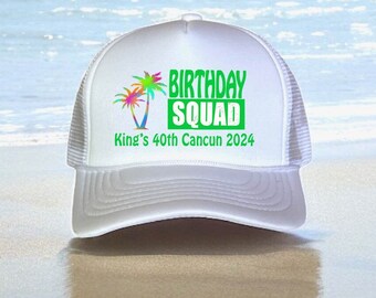 Beach Birthday Party Hat | Beach Trucker Hats | Tropical Birthday Hat | Beach Bachelorette party favors \